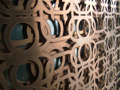 Laser engraved copper flowers